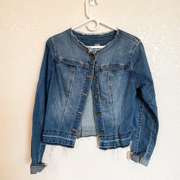 SOHO New York & Company Denim Jacket Women's Size Small Beaded Embroidered Bird - Picture 3 of 8